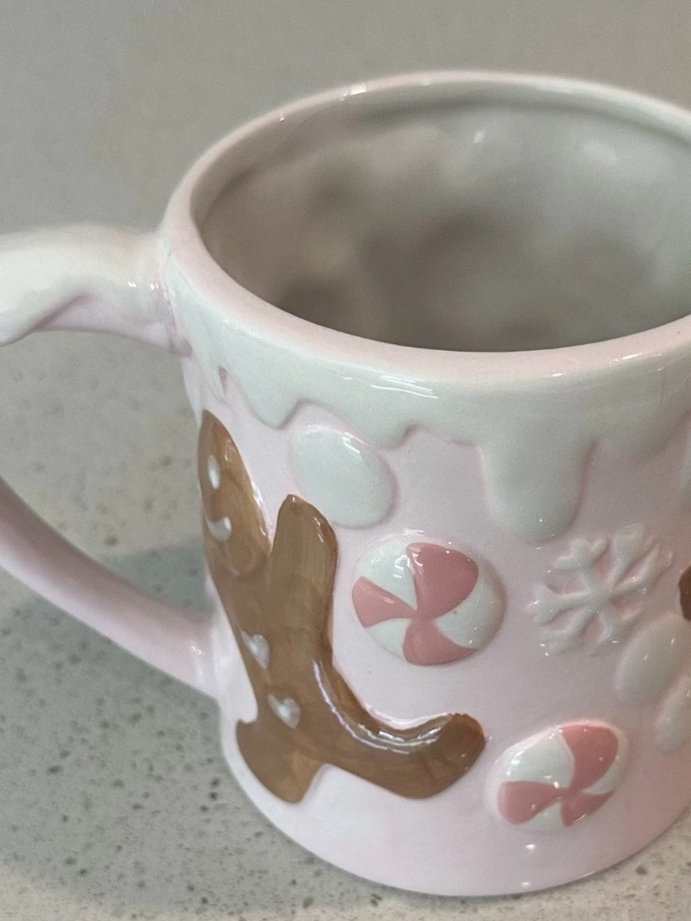 Peppermint And Pine Pink Gingerbread Holiday Ceramic Mug